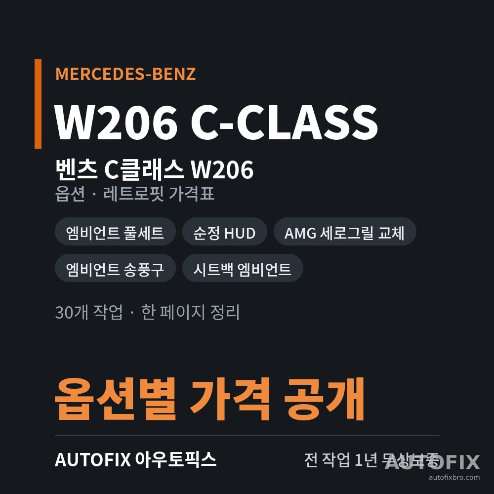벤츠 W206 C클래스 옵션 · 레트로핏 가격표